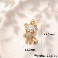 Pendentif en émail de cuivre à haute résistance à la décoloration, broche ours, boîte photo en forme de cœur, pendentif Yuanbao, pièces d'accessoires DIY