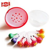 Colorful Giant Round Lollipop Sweets for Kids Hard Twist Stick Fruity Candies with Coated Decoration Packaged in Box