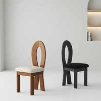 Chaise de salle à manger ergonomique en bois de caoutchouc et velours, design moderne avec dossier incurvé, écologique, durable, haute qualité, pour la maison, le bureau, la villa, l'hôtel