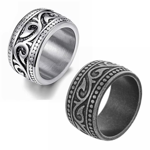 Anel de Aço Inoxidável Moderno para Homens, Estilo Retrô Casual, Anel de Casal para Mulheres, Joia para Presente de Aniversário - Product Image 1