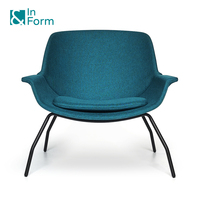 Chaise longue à pieds en métal bleu antique Chaise d'appoint design de style nordique Fauteuil pour une personne
