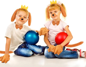 Set de 5 Piezas de Disfraz de Perro para Niños: Orejas, Diadema, Lazo para la Nariz, Cola y Guantes, para Fiestas de Cumpleaños y Cosplay - Product Image 4