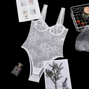 Venta al por mayor <span class=keywords><strong>de</strong></span> fábrica: Body <span class=keywords><strong>de</strong></span> encaje <span class=keywords><strong>sexy</strong></span> para mujer, sin espalda, tipo mono, transparente, con abertura en la entrepierna, tipo leotardo. - Product Image 2