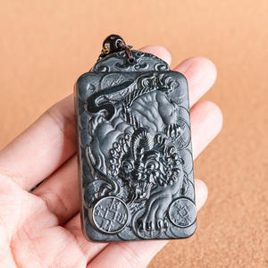 Pendentif en jade Hetian naturel de style chinois Pi Xiu, design original UNISEXE, cadeau avec certificat d'évaluation C008 - Product Image 4
