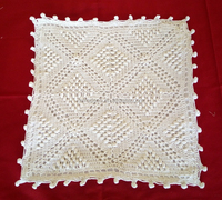 RT20058 Housse de coussin 100% longue pampille en coton et tricotée à la main