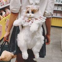 Sac à dos et sac tendance en forme de chat 3D réaliste et duveteux pour filles, cadeau d'anniversaire sans rembourrage