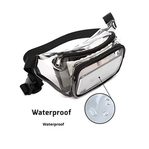 Vente chaude Transparent PVC unisexe taille sac Sports de plein air course bandoulière voyage étanche fermeture à glissière moraillon fermeture - Product Image 4