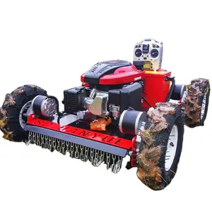 0 Turn Rubber Wheel Cralwer Lawn Mower With Gas Engine 4wd 4x4 Smart Remote Control Tractor Snow Plow Grass Cutting Robot