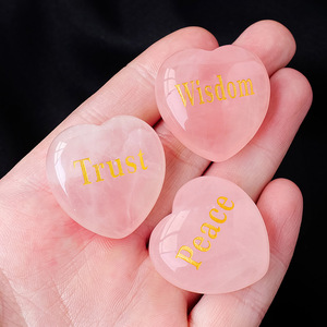 Coeur en cristal rose naturel lettrage décoration originale en pierre Coeur en cristal rose souhaitant un cadeau en cristal - Product Image 2
