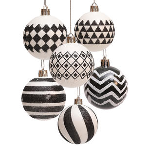New Black and White Style Christmas Ball Set 6CM Christmas Decorations Hanging <b>Ornaments</b> For Christmas <b>Tree</b> - Product Image 3