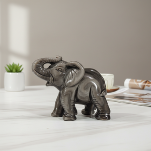 Elefante <span class=keywords><strong>de</strong></span> Obsidiana Plateada <span class=keywords><strong>Natural</strong></span> Tallado a Mano, Cristal, Tótem Animal, Feng Shui, para Decoración del Hogar, Venta al Por Mayor - Product Image 3