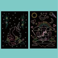 Ensemble de papier à gratter licorne pour enfants, ensemble de peinture à gratter pour enfants