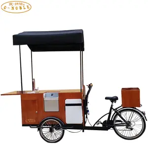 स्ट्रीट लकड़ी कॉफी गाड़ी tricyclebeer बाइक निर्माता वेंडिंग बिजली रस साइकिल