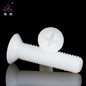 Vis à tête fraisée Phillips en nylon Lianyang, métriques, isolées en plastique blanc, qualité standard A - Product Image 2