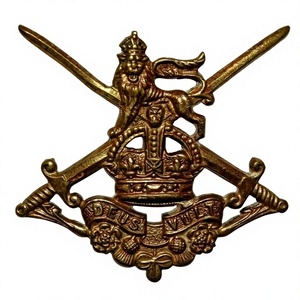 GRENADIER DE LA VIEILLE GARDE IMPERIALA HAT PLATE Infantry Training Battaliaan Cap Badge Brass King Crown Cap Badge - Product Image 1
