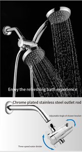 High Pressure <strong>Rainfall</strong> <strong>Shower</strong> <strong>Head</strong> and Hand Held <strong>Shower</strong> <strong>Head</strong> Combo <strong>With</strong> Holder and <strong>Hose</strong> - Product Image 2