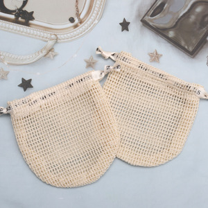 Sac en coton à cordon de serrage avec logo personnalisé imprimé, nouvelle conception, haute qualité, promotion, pour savon, bijoux, cosmétiques, pochette en coton à mailles - Product Image 3