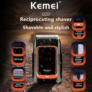 Rasoir à lames mobiles compact Kemei KM-T375, étanche IPX5, rasoir électrique 7000 tr/min avec double lame flottante, machine à raser - Product Image 2