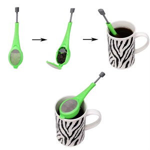 Infuseur à thé avec piston intégré pour une saveur intense et saine, sachet de thé réutilisable, passoire à thé et café en plastique, mesure, agitation et pression. - Product Image 6