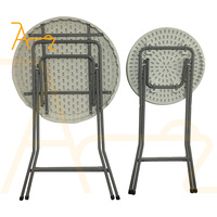 Vente en gros en usine Table pliante ronde blanche en plastique portable Dia 60cm 80cm pour hôtel Bar de fête Tables de cocktail