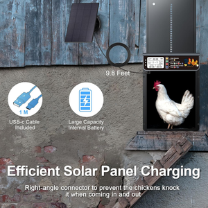태양 자동 치킨 도어 <span class=keywords><strong>4</strong></span> 모드 Al 합금 광 센서 타이머 LCD 설치 방지 핀치 방지 - Product Image 3
