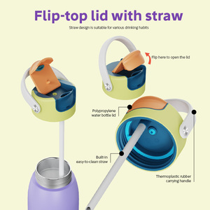 ขวดน้ำสแตนเลส Everich ODM ขนาด 24 ออนซ์ ปากกว้าง พร้อมฝาปิดหลอดดูดแบบพลิกง่าย 304 สองชั้น ป้องกันการ<span class=keywords><strong>รั่ว</strong></span>ซึม - Product Image 4