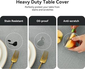 <span class=keywords><strong>Tovaglia</strong></span> Rettangolare Impermeabile HuiHe Effetto <span class=keywords><strong>Lino</strong></span> <span class=keywords><strong>Grigio</strong></span>, Lavabile e Decorativa per Sala da Pranzo, Cucina e Casa - Product Image 5