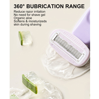 Rasoir manuel portable 5 lames pour femme, mini-tondeuse corporelle avec tête remplaçable, outil de rasage de voyage pour filles et femmes avec étui