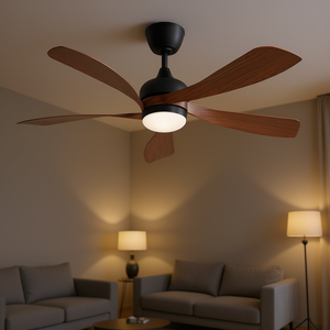 Ventilador de Techo LED Moderno de 52 Pulgadas con Motor DC, Control Remoto, Negro, Montaje Empotrado Interior, con Iluminación y 3 Temperaturas de Color - Product Image 2