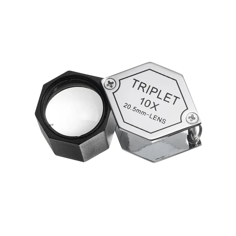 पेशेवर तह 20.5mm जौहरी loupe 10x 15x 20x ट्रिपलेट हीरा आवर्धक लेंस