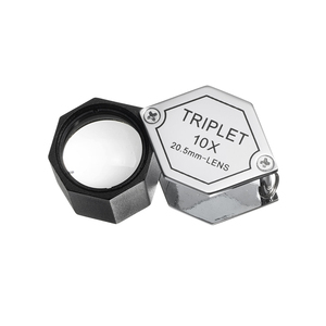 Professional Folding 20.5mm Jewelers Loupe 10x 15x 20x <strong>Triplet</strong> Diamond Magnifying <strong>Lens</strong> - Product Image 1