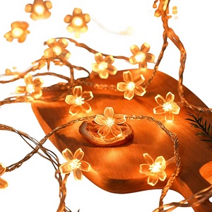 Guirlande lumineuse en plastique Keretuby à fleurs de cerisier douces, 33 pieds, <span class=keywords><strong>100</strong></span> LED blanc chaud, connectable, pour Noël, chambre à coucher - Product Image 1