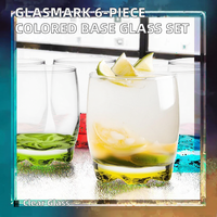 Ensemble de 6 verres transparents peints de couleur, capacité de 100 ml, pour boissons, fabriqués en Chine