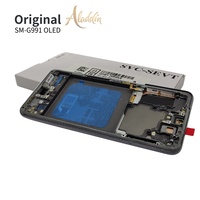 Téléphone mobile OLED souple original LCD pour Samsung S21 G991 pièce de téléphone mobile LCD cadre d'assemblage de remplacement avec LCD Service Pack