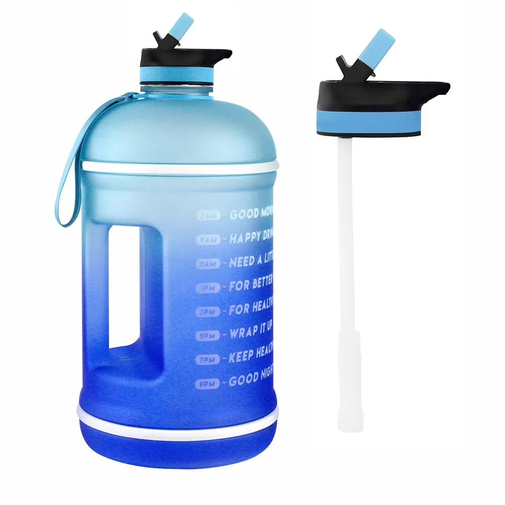 زجاجة مياه رياضية للبالغين ، نصف جالون ، من البلاستيك الشفاف, الأكثر مبيعًا في عام 2022 ، (عبوة 2)-Bpa ، للتسلق مجانًا