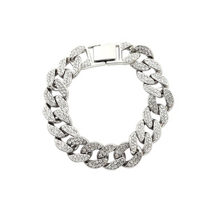 <strong>Manufacturer</strong> Wholesales High-quality 15mm Full Diamond Sparkling Flat Cuban Chain for European and American Hip-hop - Product Image 5