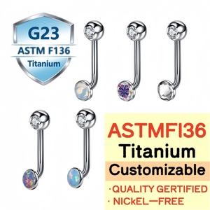 Venta al por mayor de Retenedores y Joyería Discreta: <span class=keywords><strong>Piercing</strong></span> <span class=keywords><strong>Christina</strong></span> de Titanio 14G con Cristal, Aro Vertical para Clítoris (VCH), Anillo para <span class=keywords><strong>Piercing</strong></span> Genital - Product Image 1