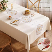 Nappe en PVC effet peau de mouton kaléidoscope, imperméable, résistante à l'huile et à la chaleur, facile à nettoyer, pour table basse (vente en gros)