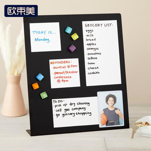 Magnetic Message Board Black Standing Erasable <b>Whiteboard</b> Memo Storage DIY Display Board - Product Image 1