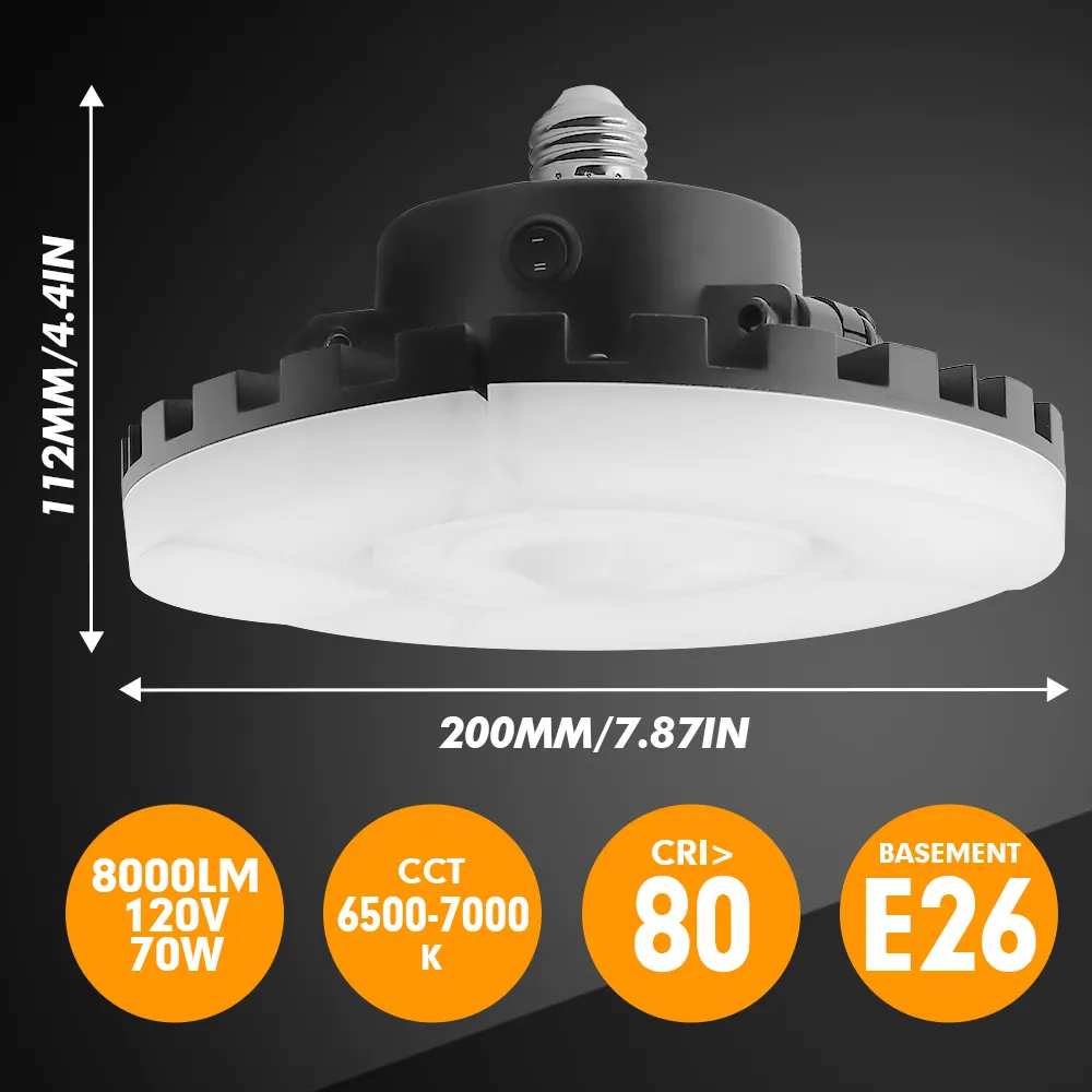 Siêu Sáng UFO Bay Cao Đèn 150W 6000K Đèn Trần Với 3 Có Thể Điều Chỉnh Cánh LED Nhà Để Xe Chiếu Sáng