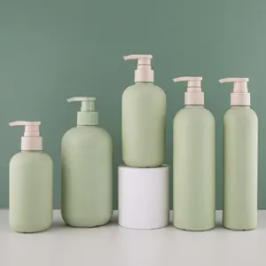 Vente en gros 200/260/300/400/500Ml Ensemble de flacons à pompe vert pour shampooing revitalisant Lotion cosmétique vide Flacon de lavage du visage à rabat