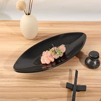 Vente directe d'usine plateau de service ovale en plastique incassable14 pouces plats de poisson en mélamine de forme ovale et assiette pour restaurant hôtel