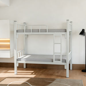 Lits superposés industriels robustes à double étage, structure en fer, taille standard, construction métallique pour dortoirs et camps de travailleurs - Product Image 1