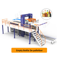 Leadworld nouveau modèle de haute qualité automatique de bière bouteille en verre Machine de dépalettisation, bouteille ou canettes Machine de palettisation automatique