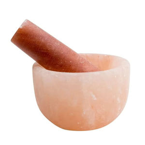 Nuevo Mortero y Maja de Sal del Himalaya Natural 2025, con Tacto Real para Moler Especias, Hierbas y Condimentos, Pakistán - Product Image 1