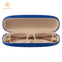 Étui à lunettes rigide ovale effet litchi anti-rayures avec logo personnalisé, multicolore, vente en gros