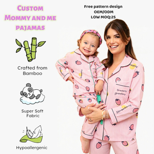 Set Pigiama Personalizzato a Maniche Lunghe per Mamma e Figlia, Abbigliamento Morbido Coordinato per <span class=keywords><strong>Madre</strong></span> e Figlia - Product Image 5