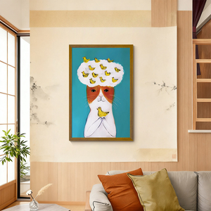 Venta al por mayor personalizado divertido gato HD impresión lienzo pintura pared arte decoración japonesa <span class=keywords><strong>dibujos</strong></span> <span class=keywords><strong>animados</strong></span> Animal pintura decoración del hogar - Product Image 3