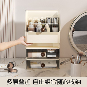 Caja de Almacenamiento de Cosméticos Yimi Jia con Tapa Antipolvo para Organizador de Maquillaje de Escritorio, Material PET - Product Image 4