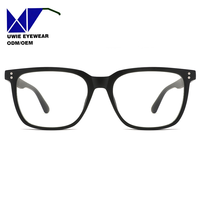 Monture de prescription carrée transparente OEM personnalisée taille 52-20-140 avec verres TAC anti-lumière bleue pour adultes unisexe UWIE